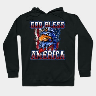 4th of July Patriotic Eagle God Bless America Independence Hoodie